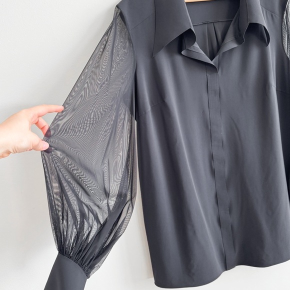 CHIARA BONI • La Petite Robe Augustina Organza Top in Black - Picture 4 of 12